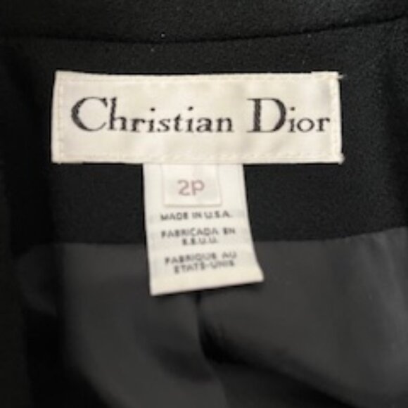 Christian Dior 100 % Pure Wool Velvet Black Gold CD Logo Zip Jacket and Skirt - Picture 2 of 11